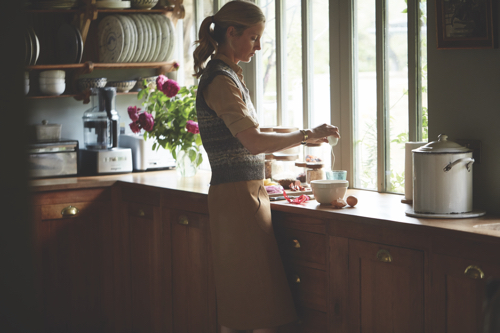 Amanda Brooks in her kitchen