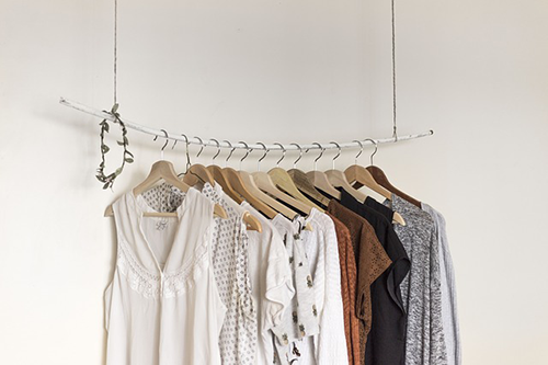 clothing hanging on a rack